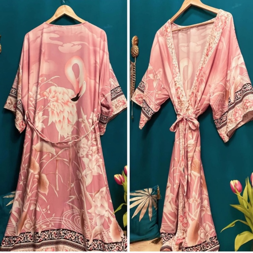 New Bohemian Kimono Dress Duster Jacket Robe Swim Cover Up